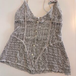 Gray Lace Women’s Top